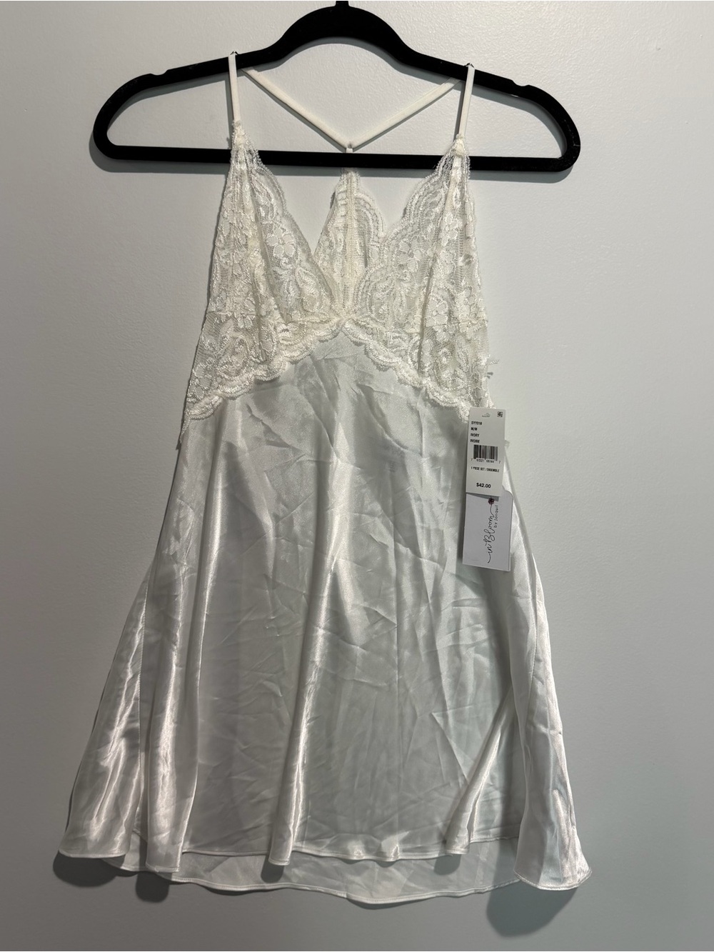 NWT Ivory Lace Satin Slip Dress Medium